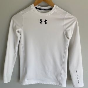 Under Armour ColdGear Long Sleeve Shirt White SZ Youth Medium 10-12
